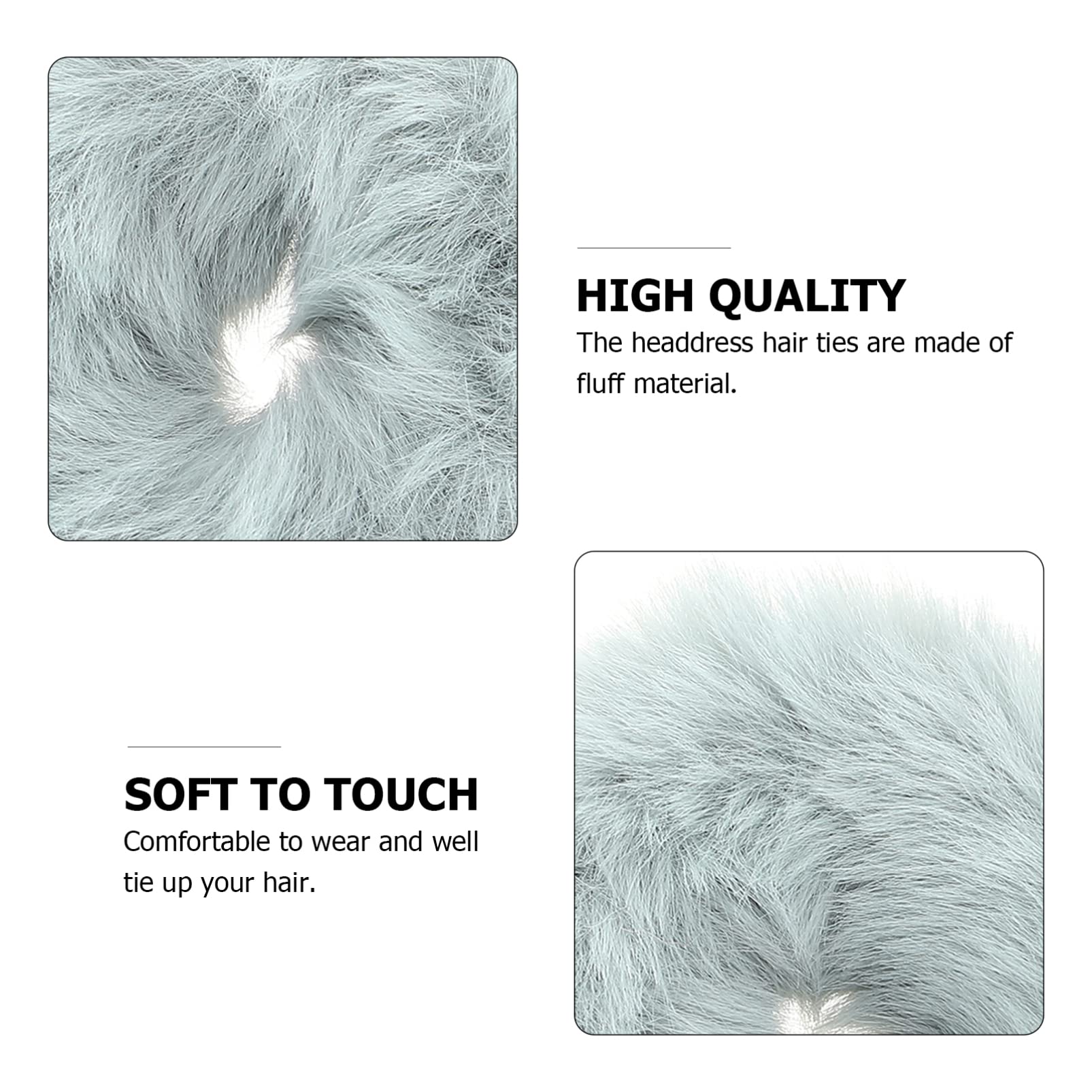 SOLUSTRE 2-Pack Plush Faux Fur Headbands for Women - Soft Fuzzy Hair Scrunchies, Elastic Hair Bands for Girls, Cute Fluffy Hair Accessories (Perfect for Winter, Parties, and Everyday Fashion)