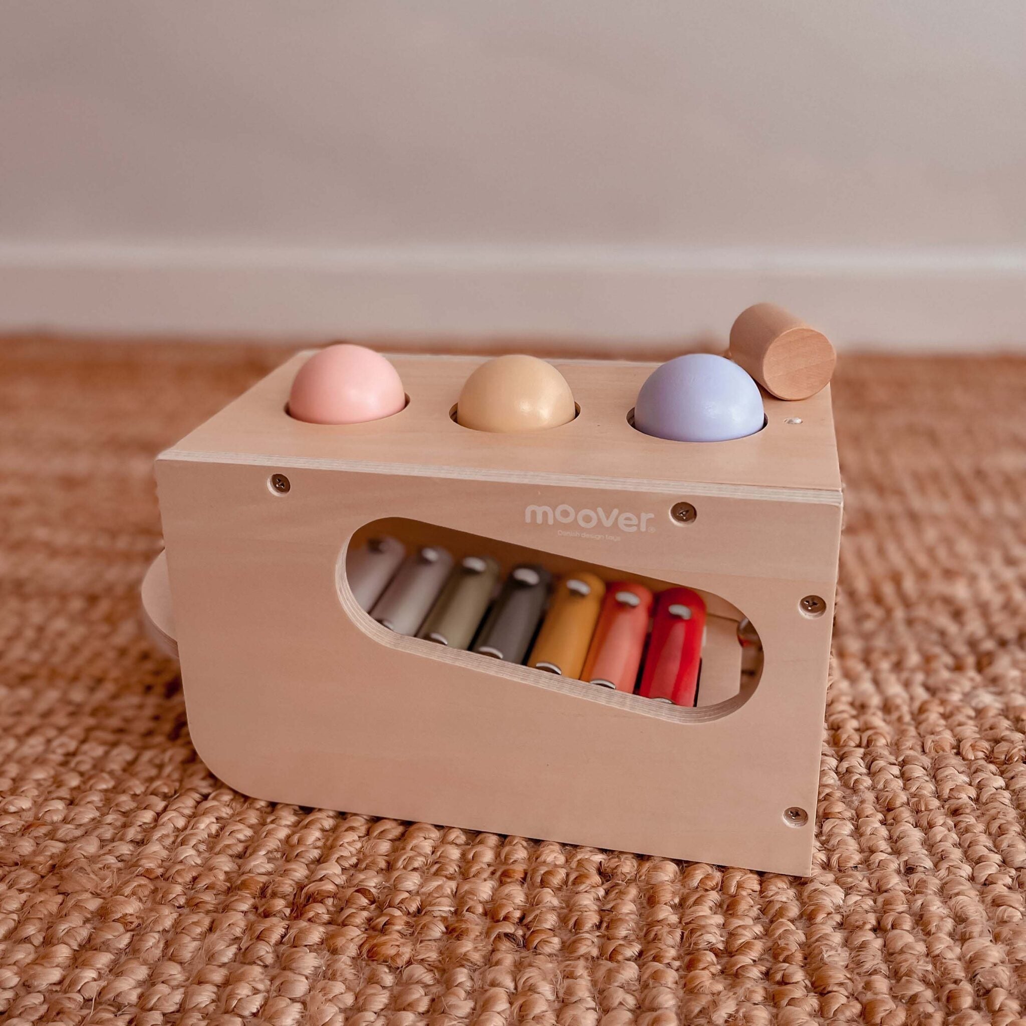 MOOVER Musical Tap Tap Toy - Natural Wooden Percussion Instrument for Kids - Perfect for Early Childhood Music Education & Sensory Play