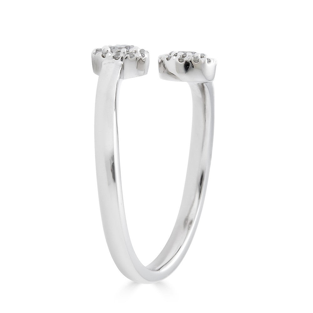 14K Gold 0.20 Carat Diamond Double Halo Circle Ring for Women - Elegant Wedding Band, Anniversary Gift & Everyday Jewelry