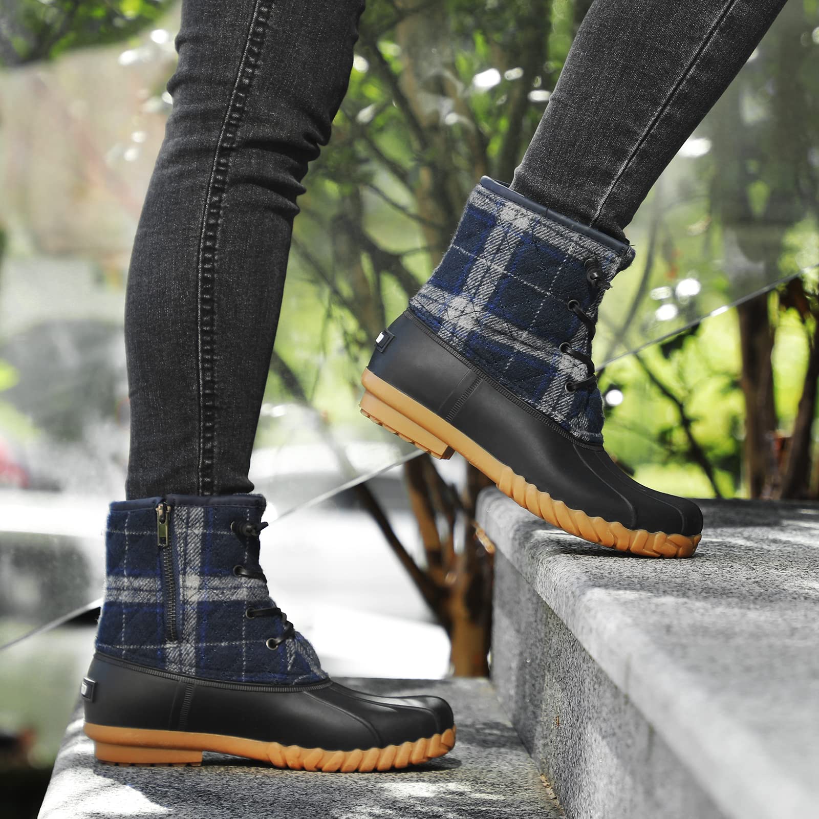 STQ Women's Waterproof Duck Boots - Quilted Winter Snow Boots for Cold Weather | Perfect for Hiking, Snowy Days & Outdoor Adventures