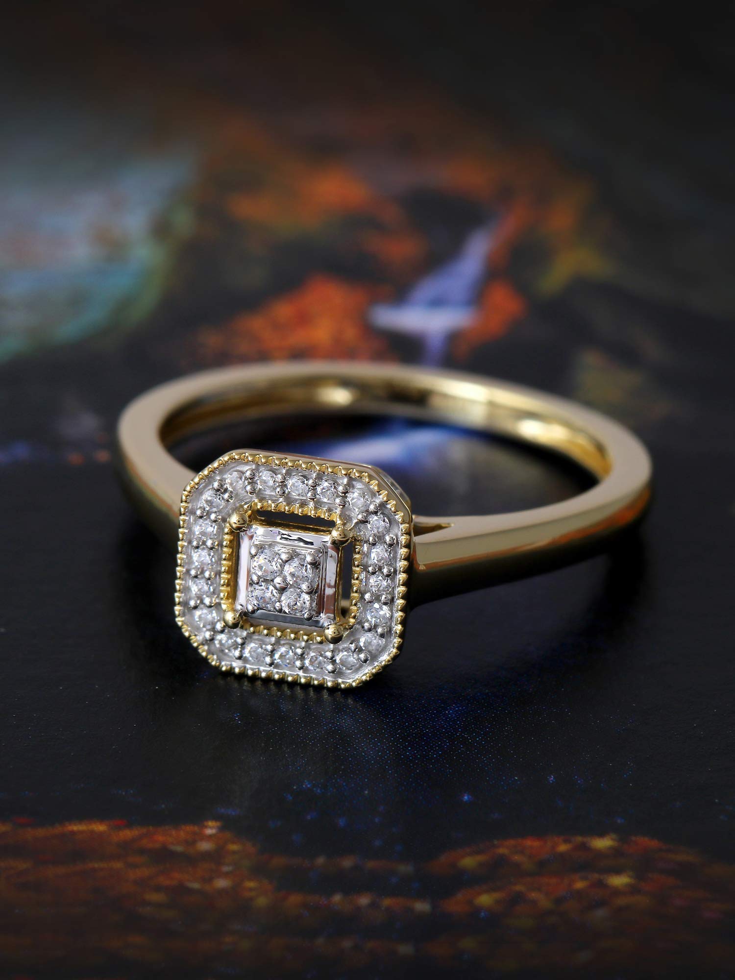 1/10Ct TDW Radiant-Cut Diamond Sterling Silver Fashion Ring for Women - I-J Color I2 Clarity, Elegant Gift for Anniversary, Valentine's Day & Special Occasions