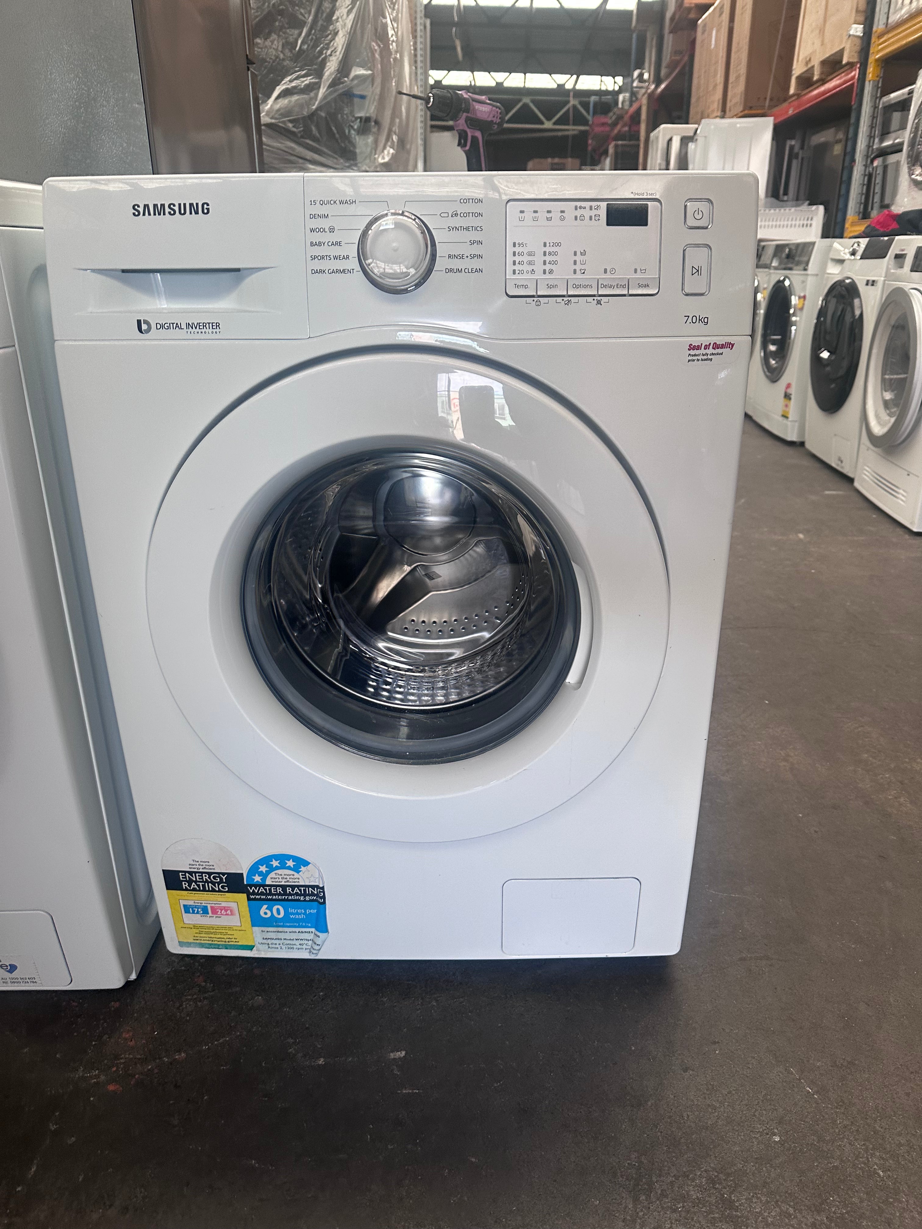 Refurbished Samsung 7kg Front Load Washing Machine - Energy Efficient, Quiet Operation for Apartments & Small Homes - Perfect for Laundry Rooms & Compact Spaces