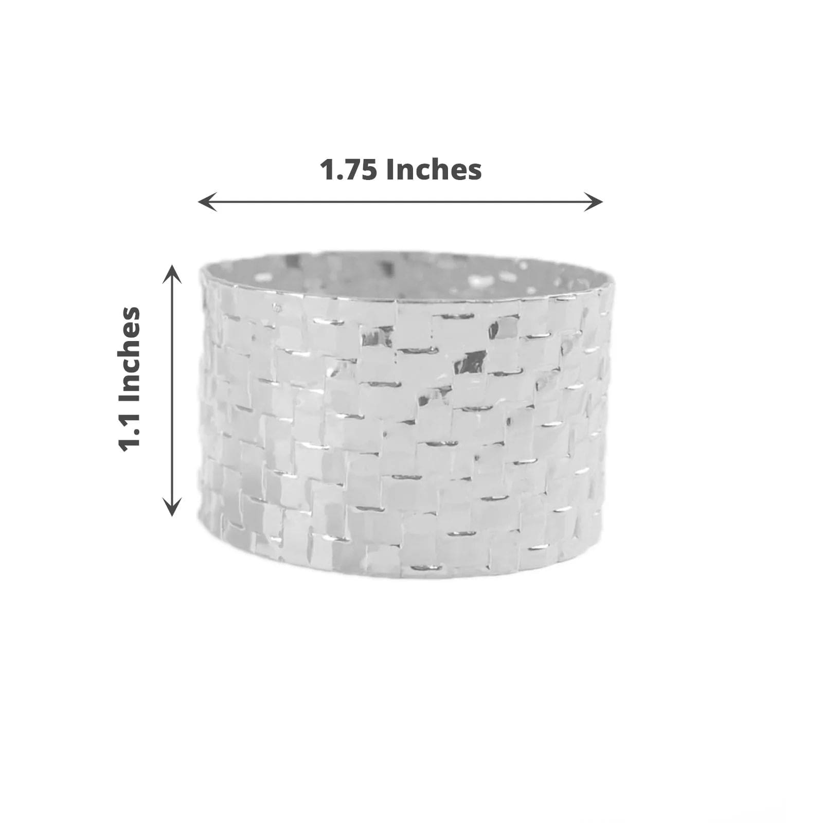 4-Pack Round Basket Weave Design Metal Napkin Rings - Elegant Tableware for Wedding, Dinner Party & Holiday Decor
