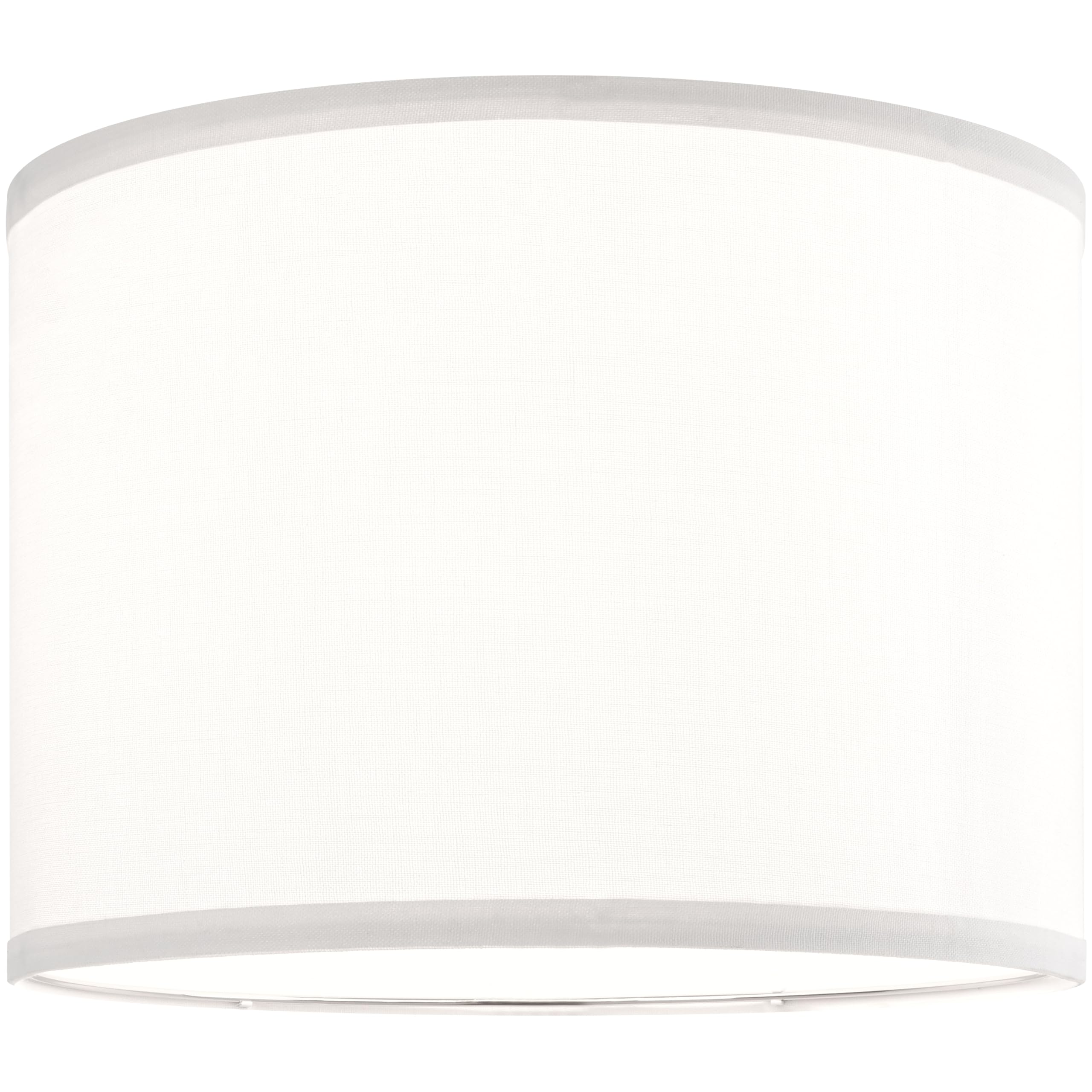 Set of 2 Pure White Linen Drum Lamp Shades - 13