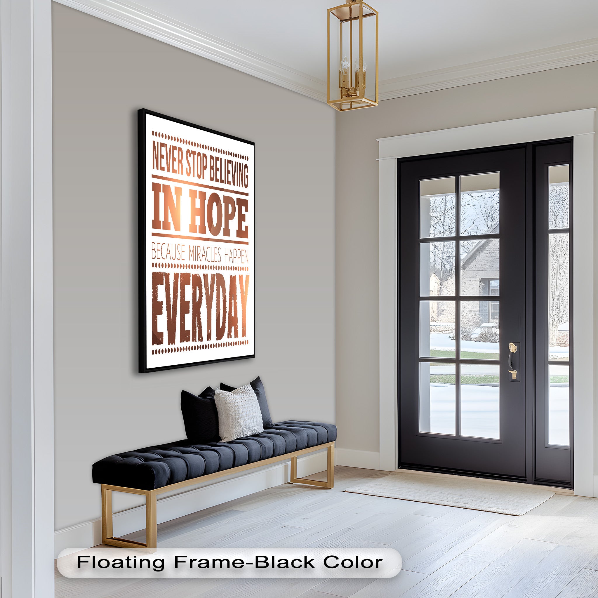 Inspiring 'Believe in Hope' Motivational Oil Painting - Uplifting Wall Art for Home, Office & Meditation Space