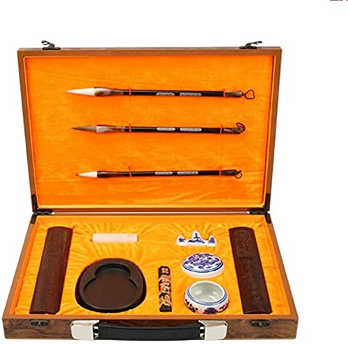 Premium Chinese Calligraphy Brush Set - 4 Piece Calligraphy Brush Pens with Holder | Traditional Ink Writing Tools for Beginners & Artists | Perfect for Asian Calligraphy Practice, Zen Art & Home Decor
