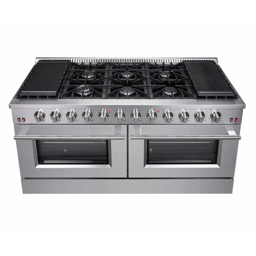 Forno Galiano 60-Inch 6.58 cu. ft Professional Freestanding Gas Range with Stove and Oven - Stainless Steel (FFSGS6244 60) | Ideal for Home Kitchens & Commercial Use