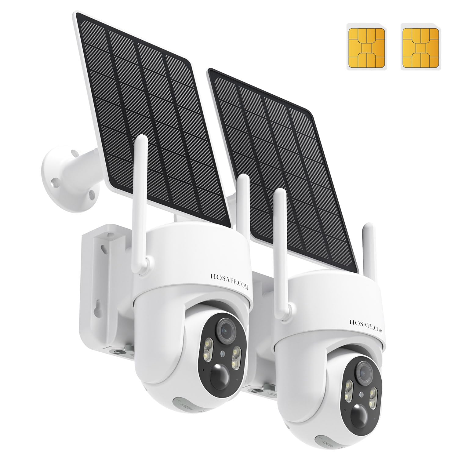 4G Solar Security Camera Wireless Outdoor - 2 Pack, No WiFi Needed Cellular Trail Camera for Home Surveillance, Hunting & Wildlife Monitoring