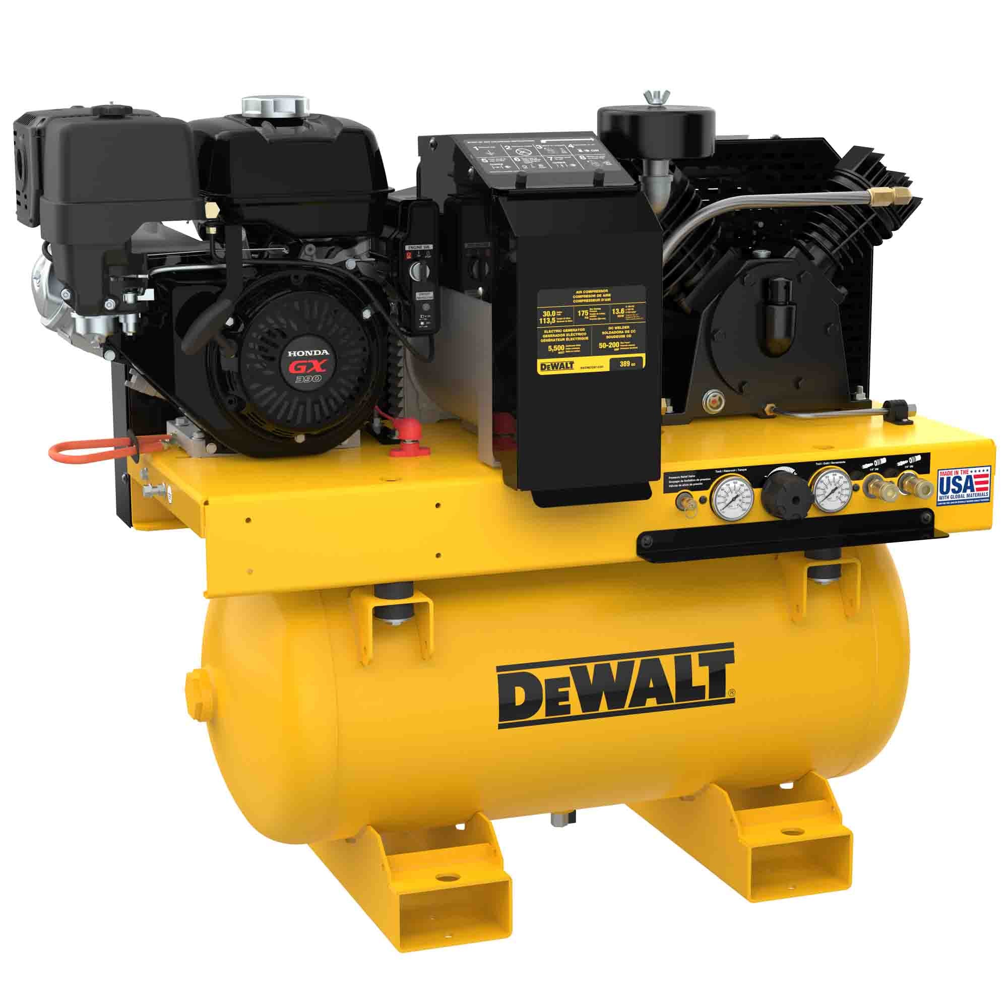 DeWALT DXCMCGW1330 30-Gallon 3-in-1 Truck Mount Air Compressor, Generator & Welder - Heavy Duty for Construction Sites, Job Sites & Mobile Welding