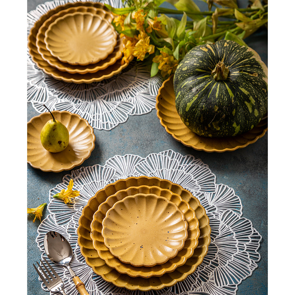 Paradise Yellow Ceramic Plate Set of 2 - Elegant Dinner Plates for Home Dining, Restaurant & Party Serving | Durable & Stylish Tableware