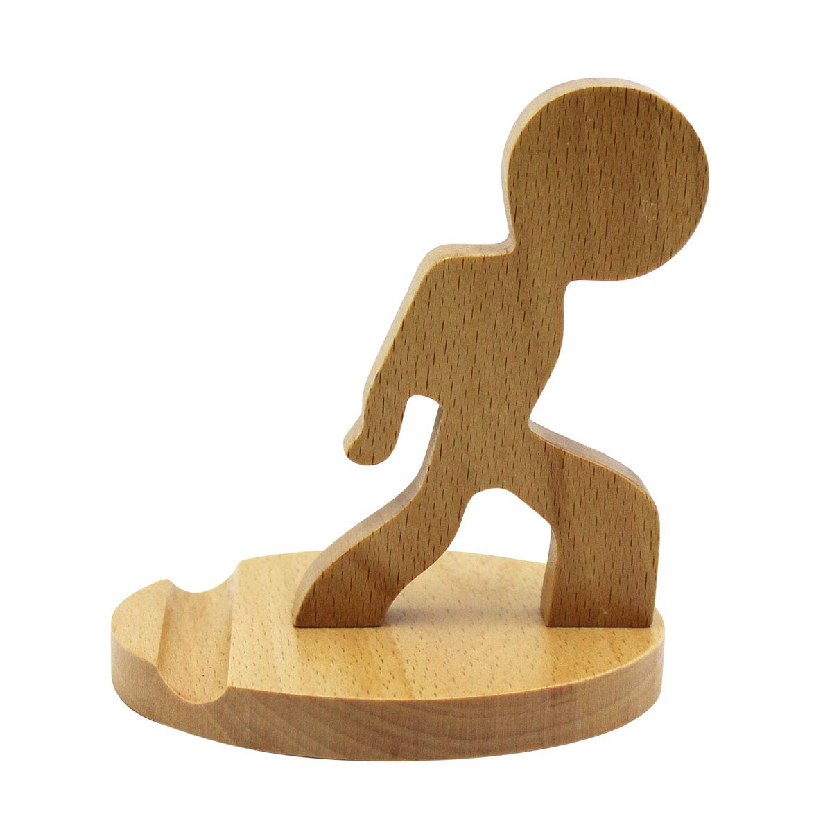 Wooden Animal Phone Stand Holder for Desk - Cute Boy Cell Phone Stand for iPhone & Android - Perfect for Office, Home, or Gift Giving
