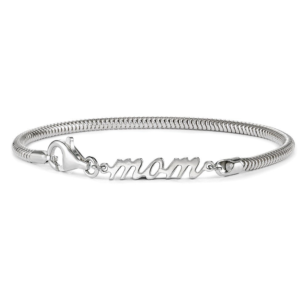 925 Sterling Silver Mom Bracelet with Lobster Clasp - 7.5 Inch Adjustable Mother's Gift for Birthday, Anniversary & Special Occasions | Perfect for Everyday Wear & Gifting