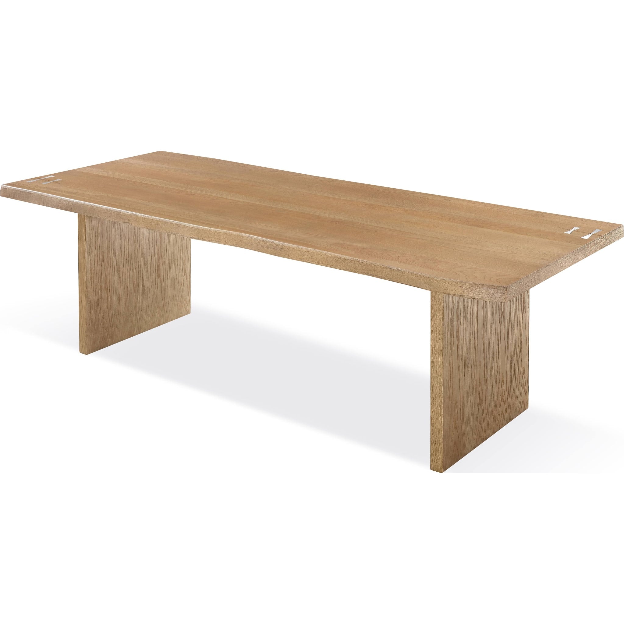 Modern White Oak Live Edge Dining Table - Handcrafted Coastal Style Wooden Table for Kitchen, Dining Room & Farmhouse Decor