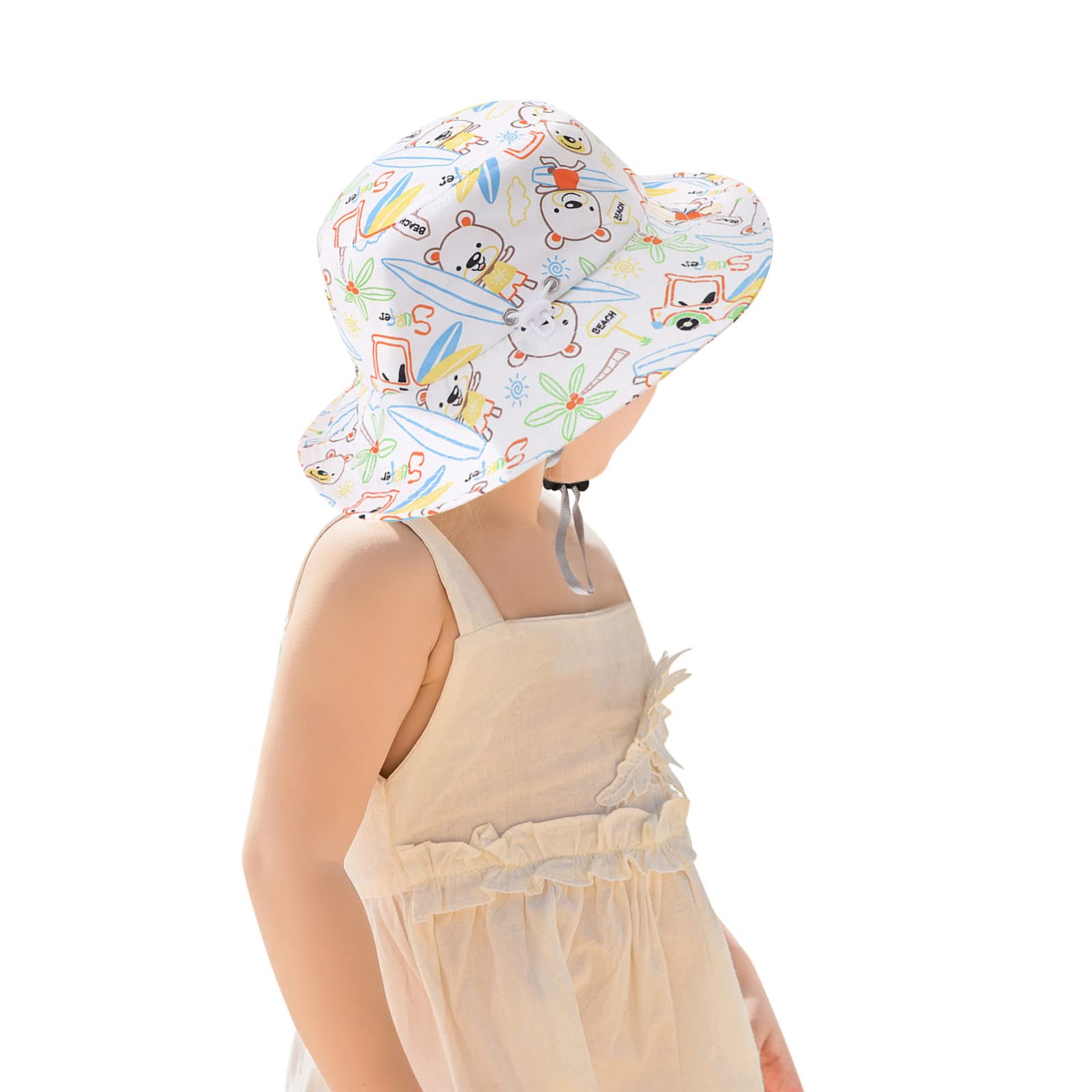 Super Junior Adjustable Sun Hat for Kids - UPF 50+ UV Protection, Breathable Fedora with Chin Strap - Perfect for Beach, Spring & Summer Outdoor Activities