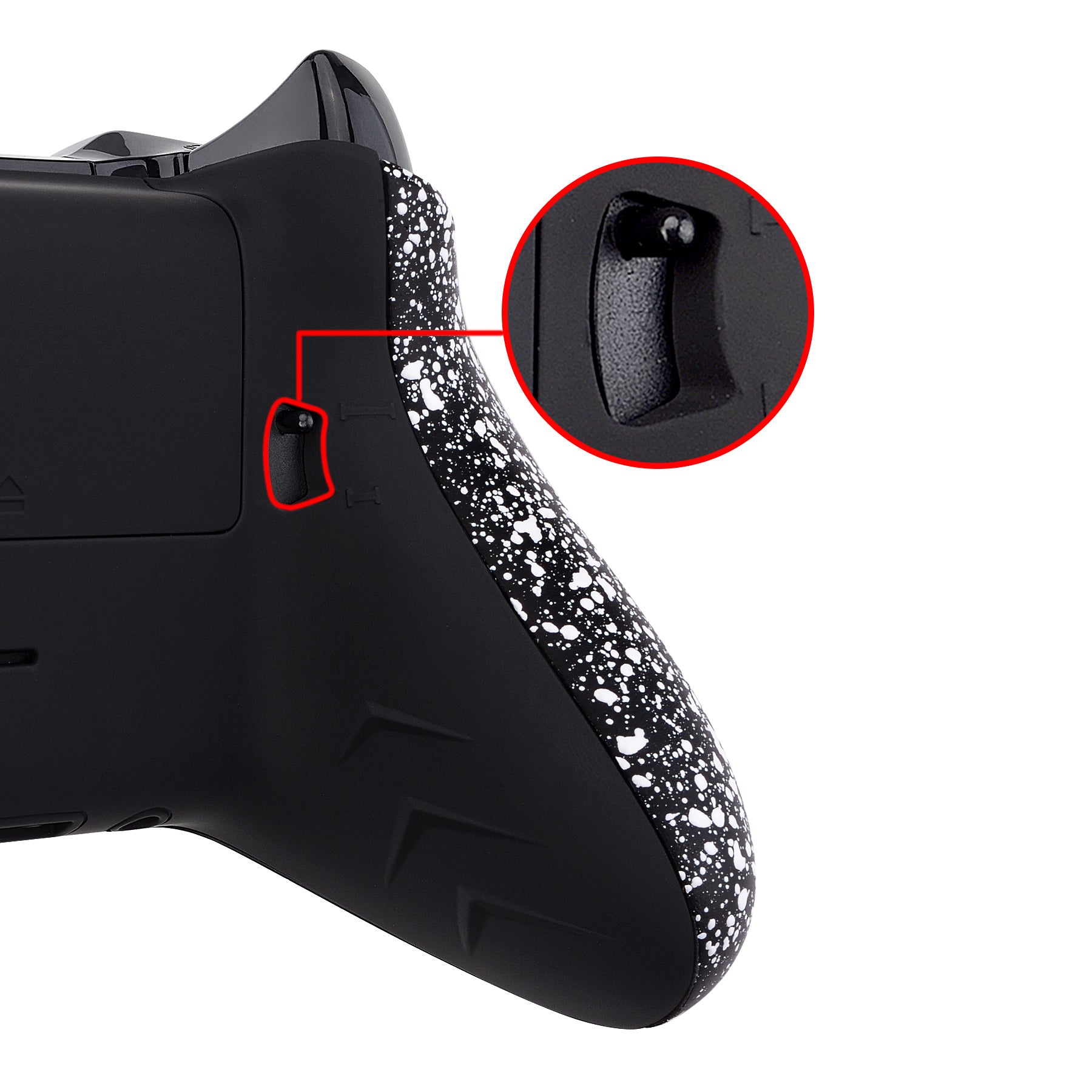 ExtremeRate Textured White Back Shell & Grip Kit with FlashShot Trigger Stops for Xbox One S/X Controller Model 1708 - Enhanced Gaming Comfort & Precision for FPS, Racing & Competitive Play