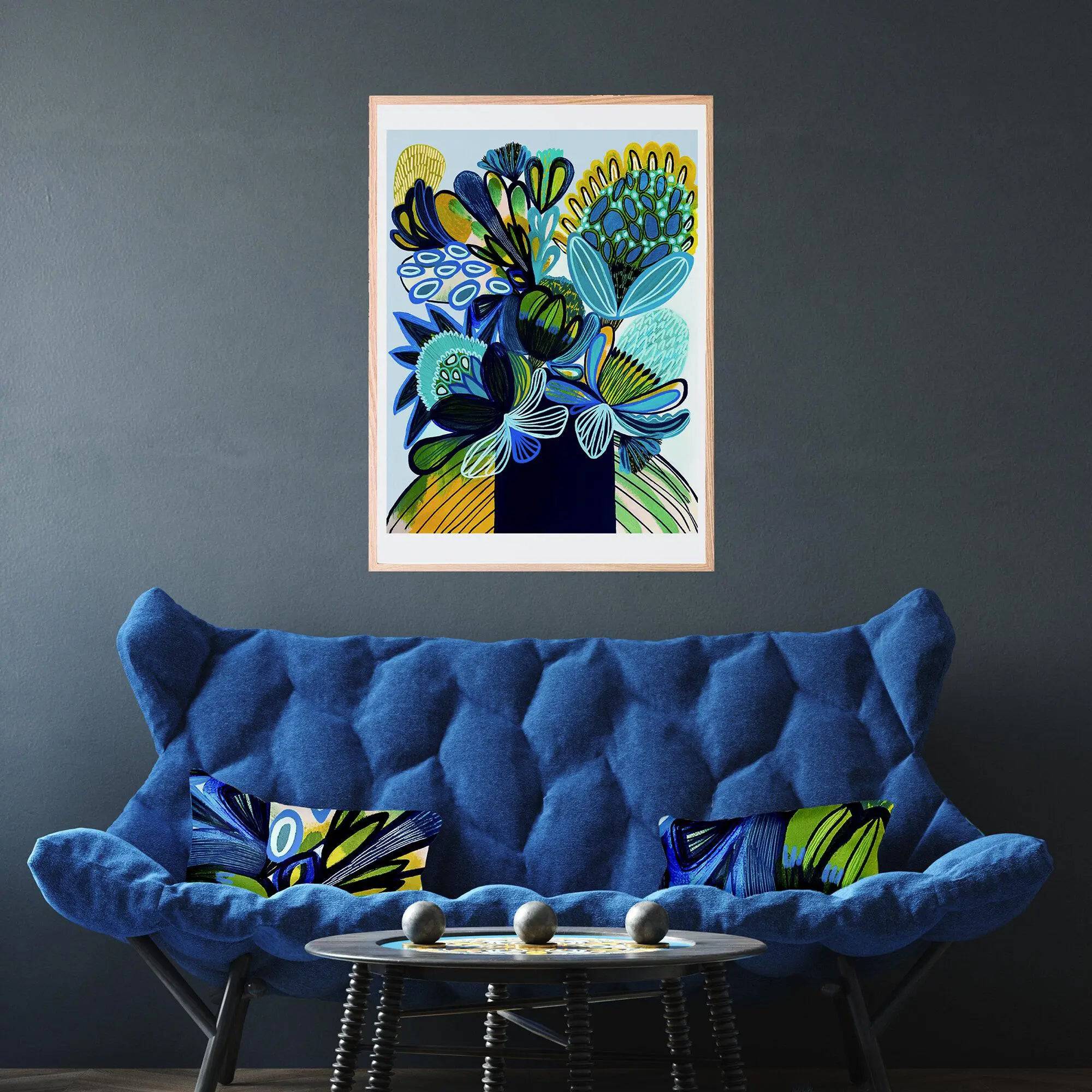 Australia Blue Bush Flora Art Print - Stunning Botanical Wall Decor for Home, Office & Gift Ideas | Perfect for Living Room, Bedroom & Interior Design