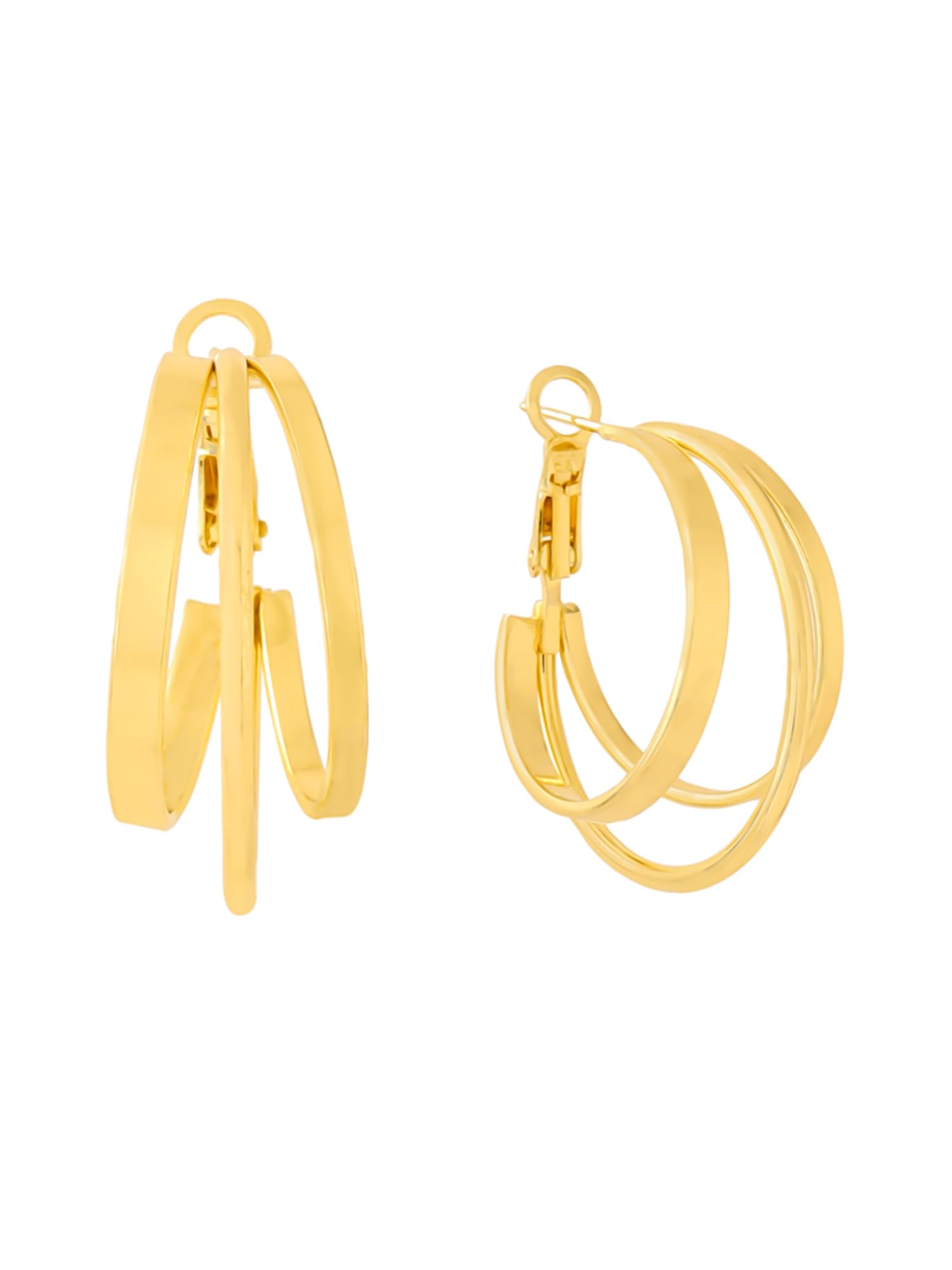 Fashionable Yellow Chimes Hoop Earrings for Women - Gold Plated Layered Bali Hoops | Trendy Golden Hoop Earrings for Girls & Women | Perfect Birthday & Anniversary Gift for Wife, Girlfriend, Mother | Great for Parties, Date Nights & Special Occasions