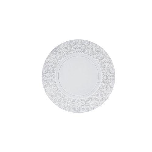Bordallo Pinheiro RUA Nova Charger Plate Set of 2 - Antique White Ceramic Dinner Plates for Formal Dining & Holiday Table Decor