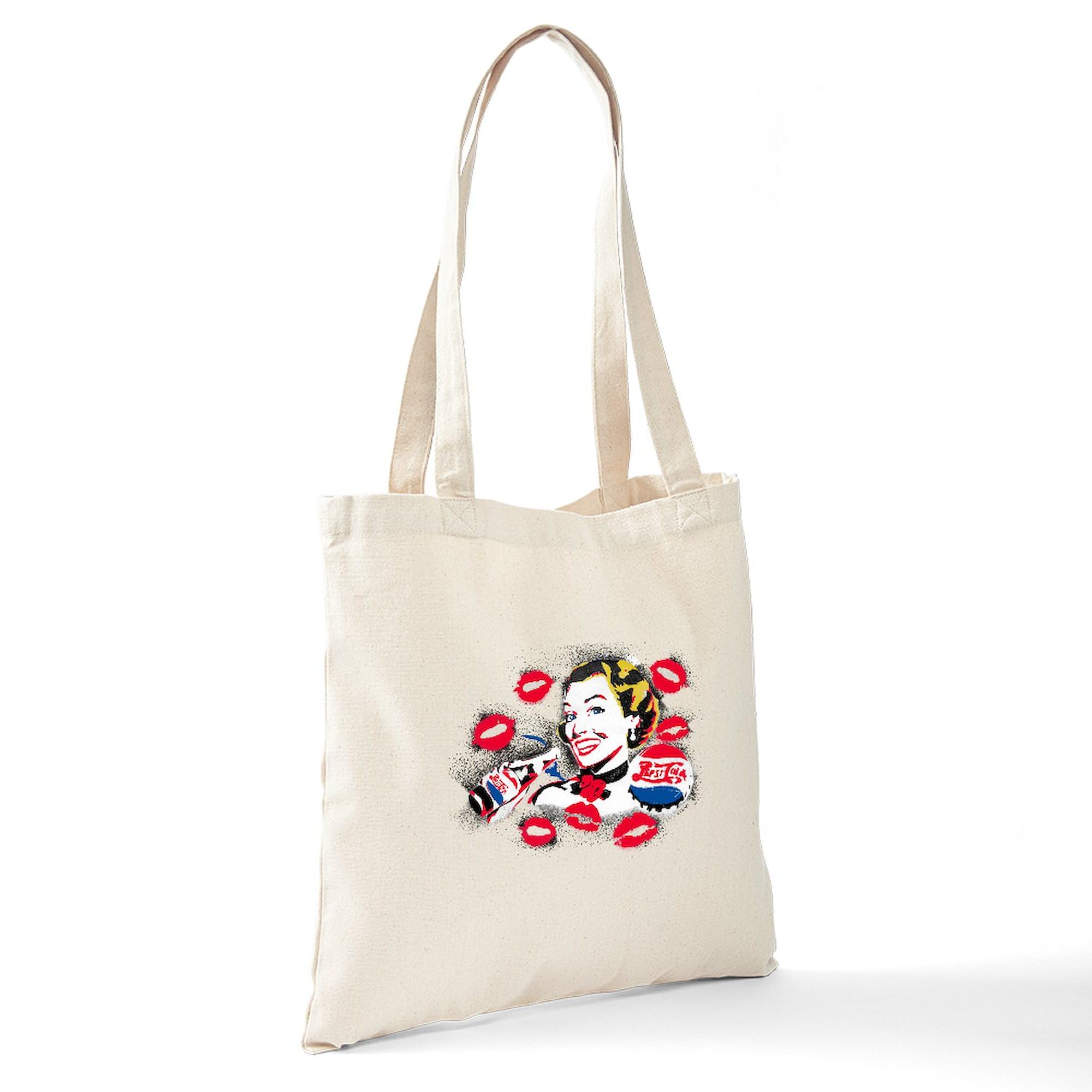 Pepsi Woman Tote Bag - Natural Canvas Reusable Shopping Bag for Women | Eco-Friendly Grocery Bag, Beach Tote & Work Commute