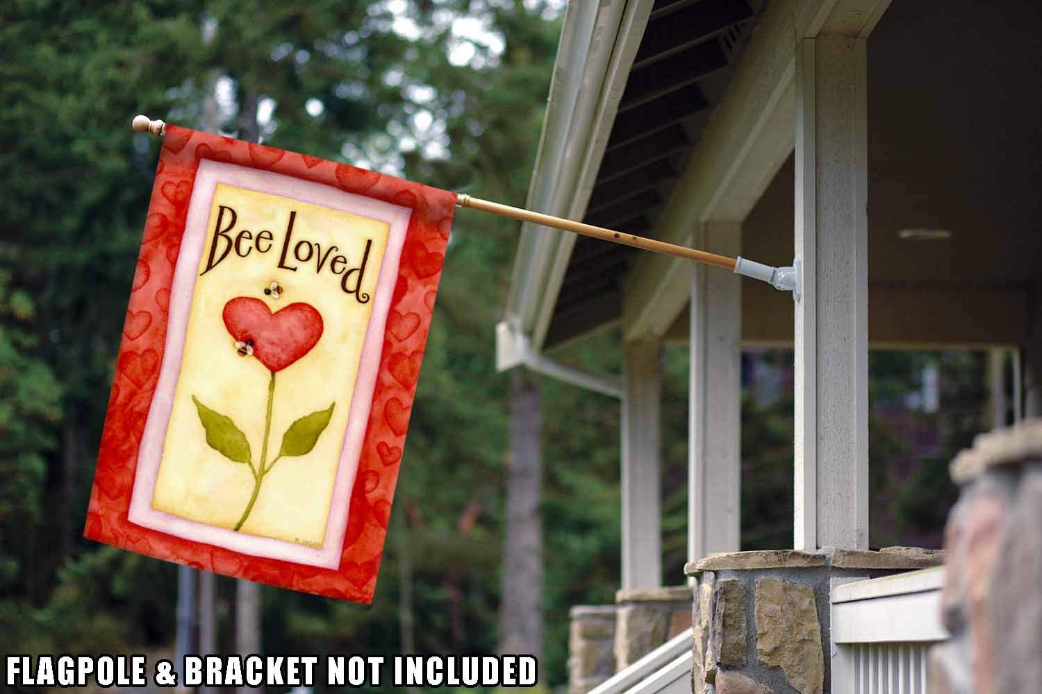 Toland Home Garden 108049 Double Sided Valentine's Day Garden Flag - 28x40 Inch Outdoor Yard Decoration with Bee Design | Perfect for Front Porch, Lawn, and Valentine's Day Home Decor