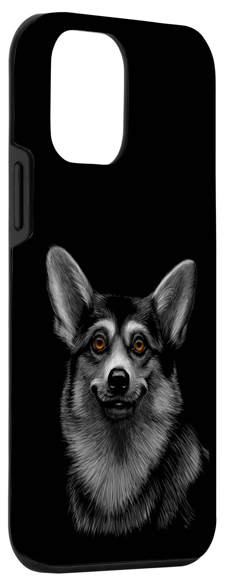 iPhone 12 Mini Corgi Face Portrait Case - Cute Dog Puppy Pet Phone Cover with Black Background - Perfect for Pet Lovers & Corgi Fans (Compatible with iPhone 12 Mini)