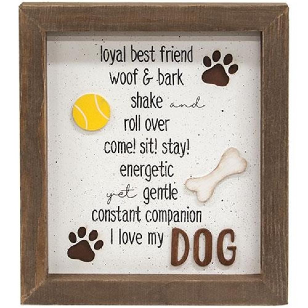 I Love My Dog Shadowbox Frame - Personalized Pet Memorial Display for Home Decor & Gifts | Perfect for Dog Lovers & Pet Memorials