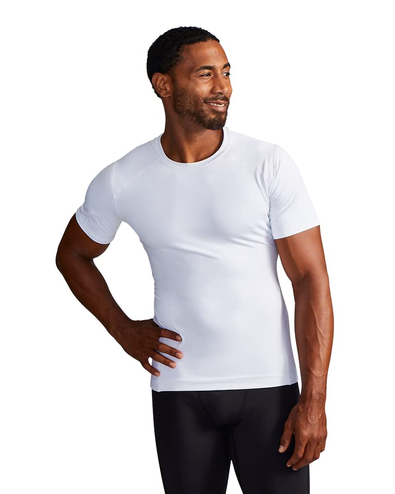 Tommie Copper Men's Back Support Compression Shirts for Pain Relief & Posture Support - Ideal for Workouts, Sports & Everyday Comfort