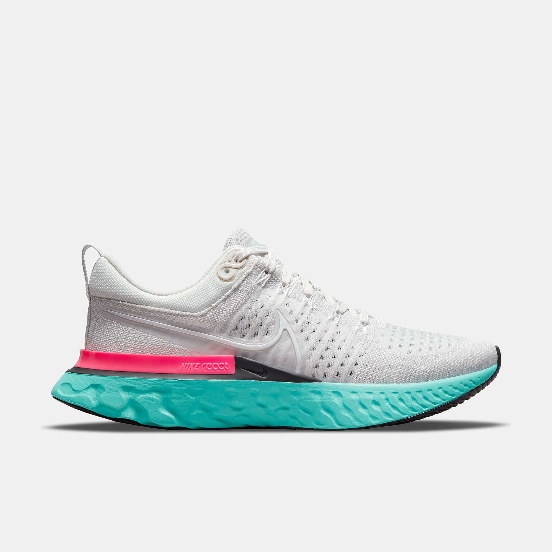 Nike React Infinity Run FK 2 Men's Running Shoes - White/Turquoise/Pink - Size 13 | Lightweight Cushioned Sneakers for Long Distance Running & Gym Workouts