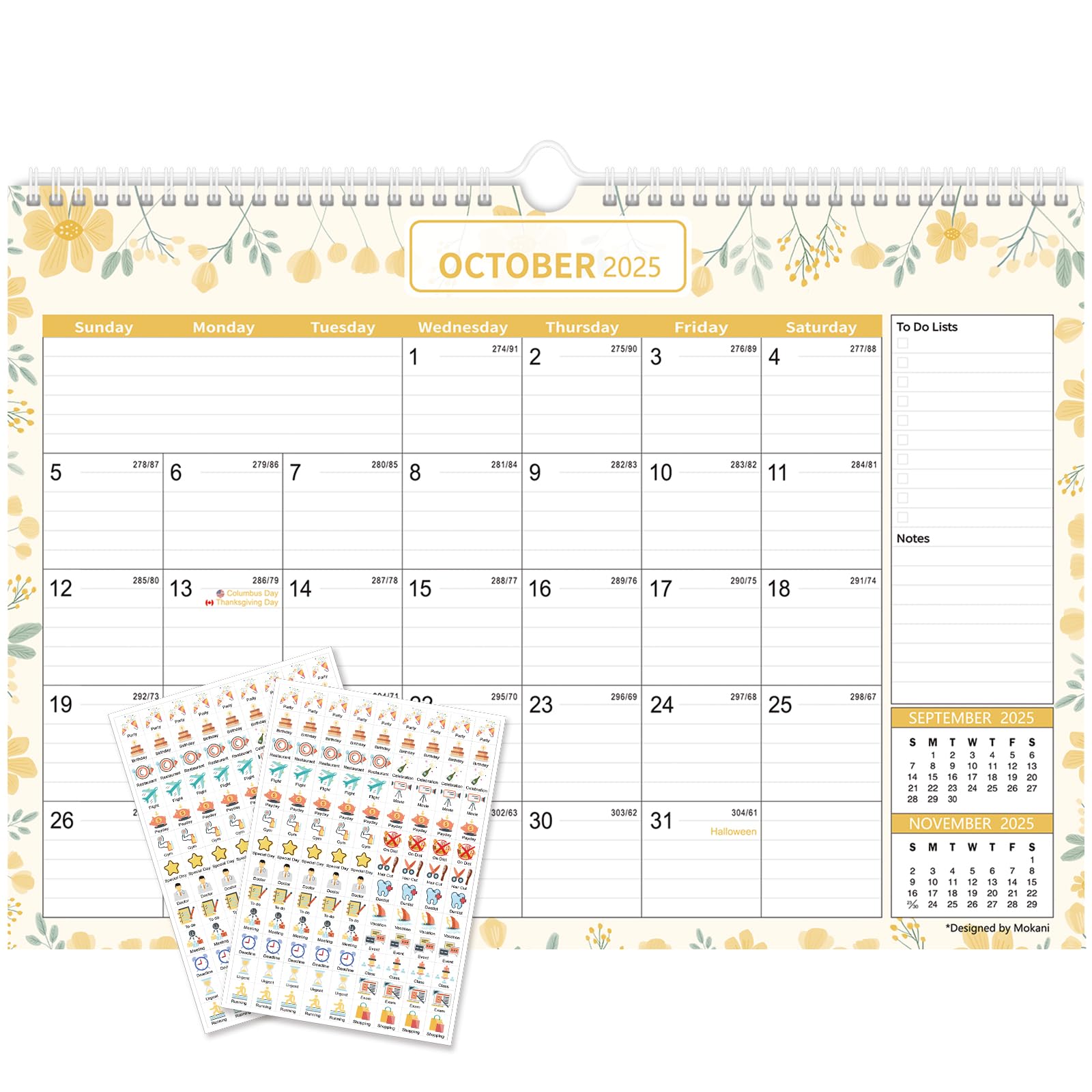 **2025-2026 Wall Calendar | Large 18-Month Planner (Jan 2025 - Jun 2026) with 234 Stickers | 12
