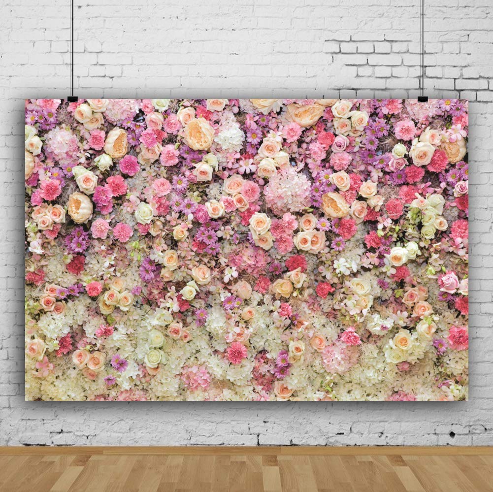 8x6ft Rose Flower Photography Backdrop - Elegant Wedding, Birthday Party, Bridal & Baby Shower Background - Floral Wall Garden Decor for Kids, Adults & Couples - Perfect for Photo Studio Props & Romantic Events