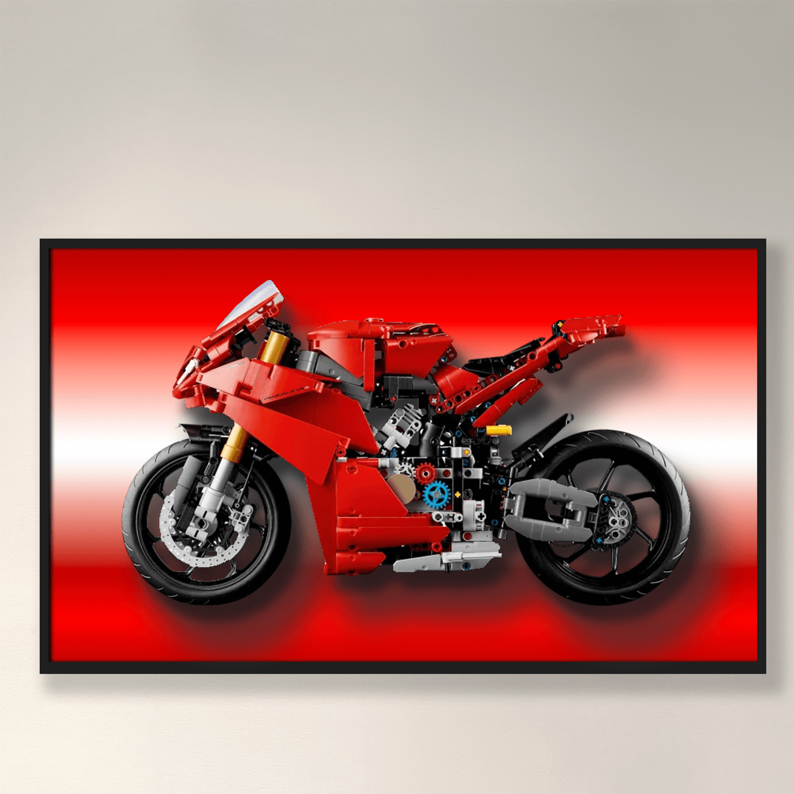 LEGO Ducati Panigale V4 S 42202 Wall Display Frame - Showcase & Protect Your LEGO Motorcycle Model - Perfect for Home, Office Decor & LEGO Enthusiasts Collection