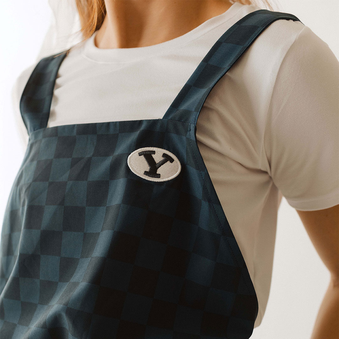 BYU Audrey Trouser Overalls for Women - Stylish Blue Check Denim Jumpsuit, Casual & Comfortable Overalls for Everyday Wear, Work or Outdoor Activities