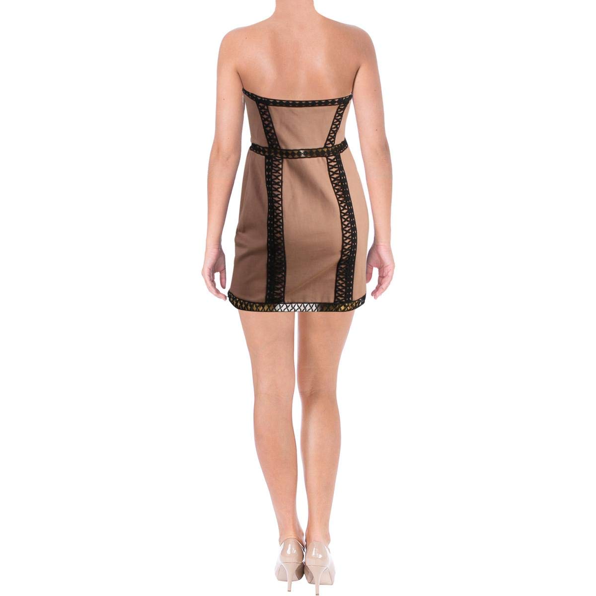 Free People Women's City Lights Tube Strapless Sheath Dress - Brown Size 4 | Elegant Cocktail Party & Evening Gown for Night Out, Date Night, and Special Occasions