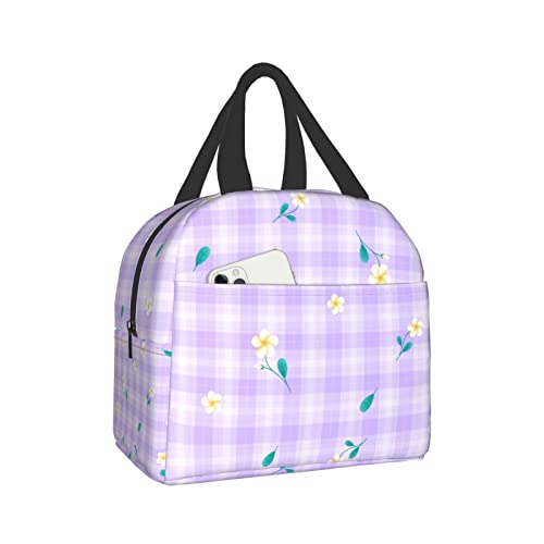 Plumeria Purple Lilac Violet Flower On Purple Plaid
