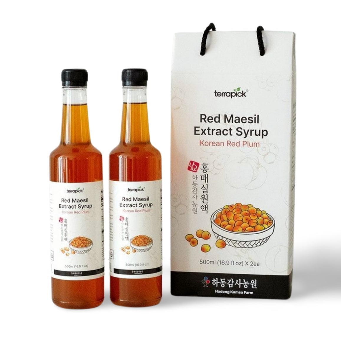Premium Korean Red Plum Extract Syrup 500ml (Pack of 2) - Natural Antioxidant Drink for Immune Support, Perfect for Cocktails, Tea & Healthy Beverages