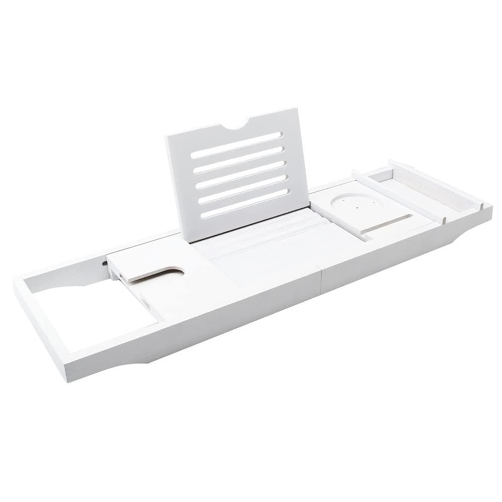 Premium Bamboo Bathtub Tray - Extendable Luxury Spa Storage Rack with Tablet & Wine Glass Holder | Multi-Functional Bathroom Organizer with Phone Stand | Perfect for Relaxing Baths, Reading & Wine Enjoyment