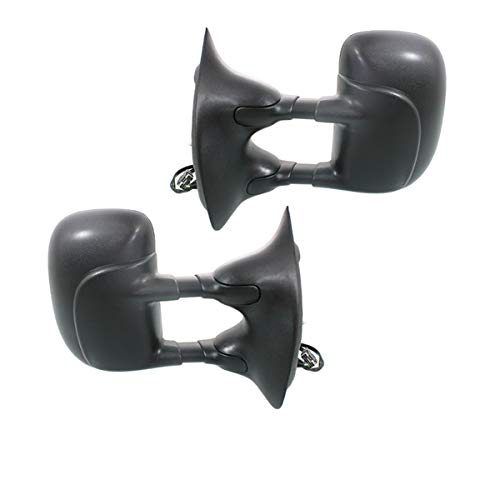 Power Heated Black Telescopic Towing Mirror Set for 2001-2005 Ford Excursion - Compatible with Camper Trailers & RVs - Enhances Visibility and Safety for Towing