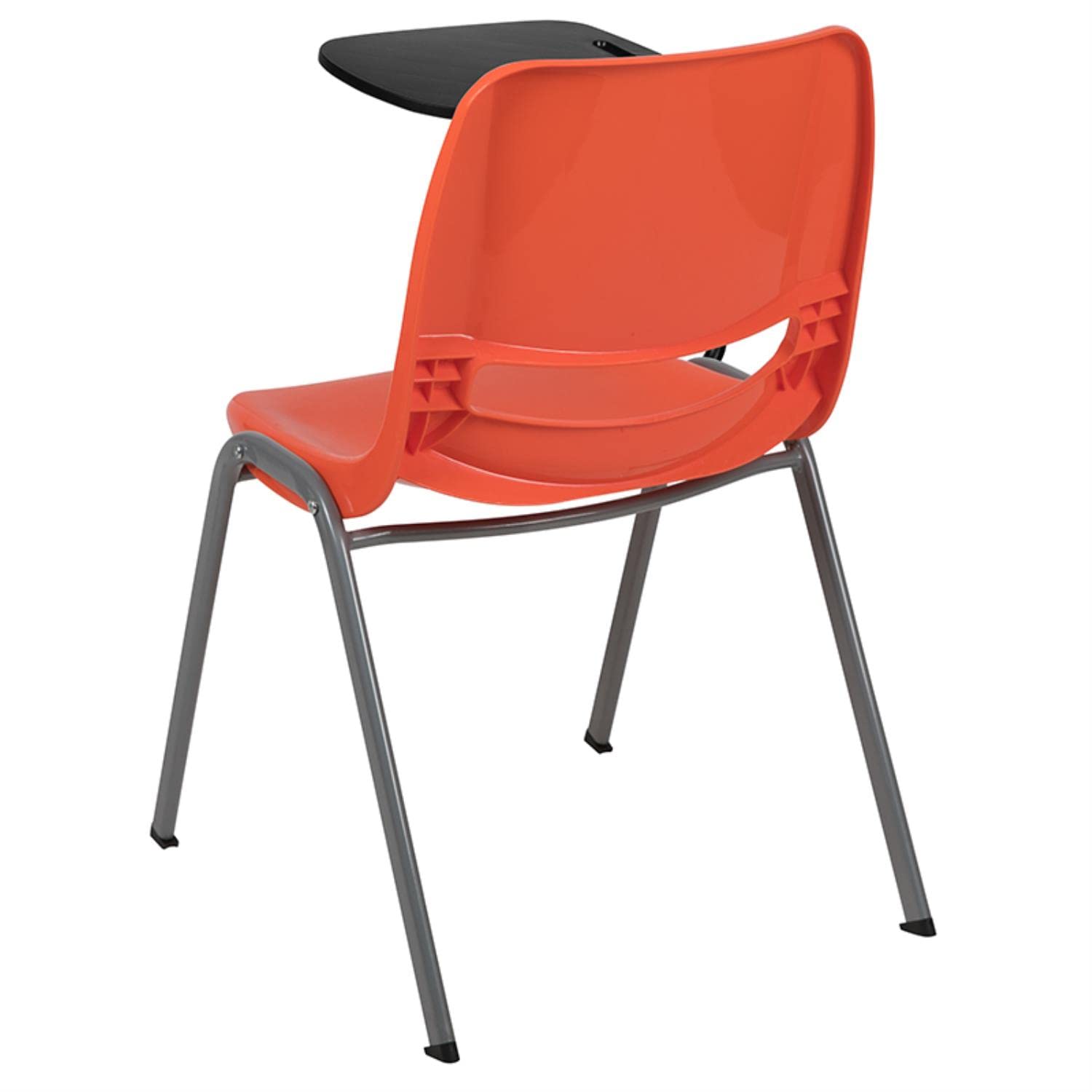 Flash Furniture HERCULES Orange Ergonomic Shell Chair with Right Handed Flip-Up Tablet Arm - Comfortable Office & Gaming Chair for Home & Workspace