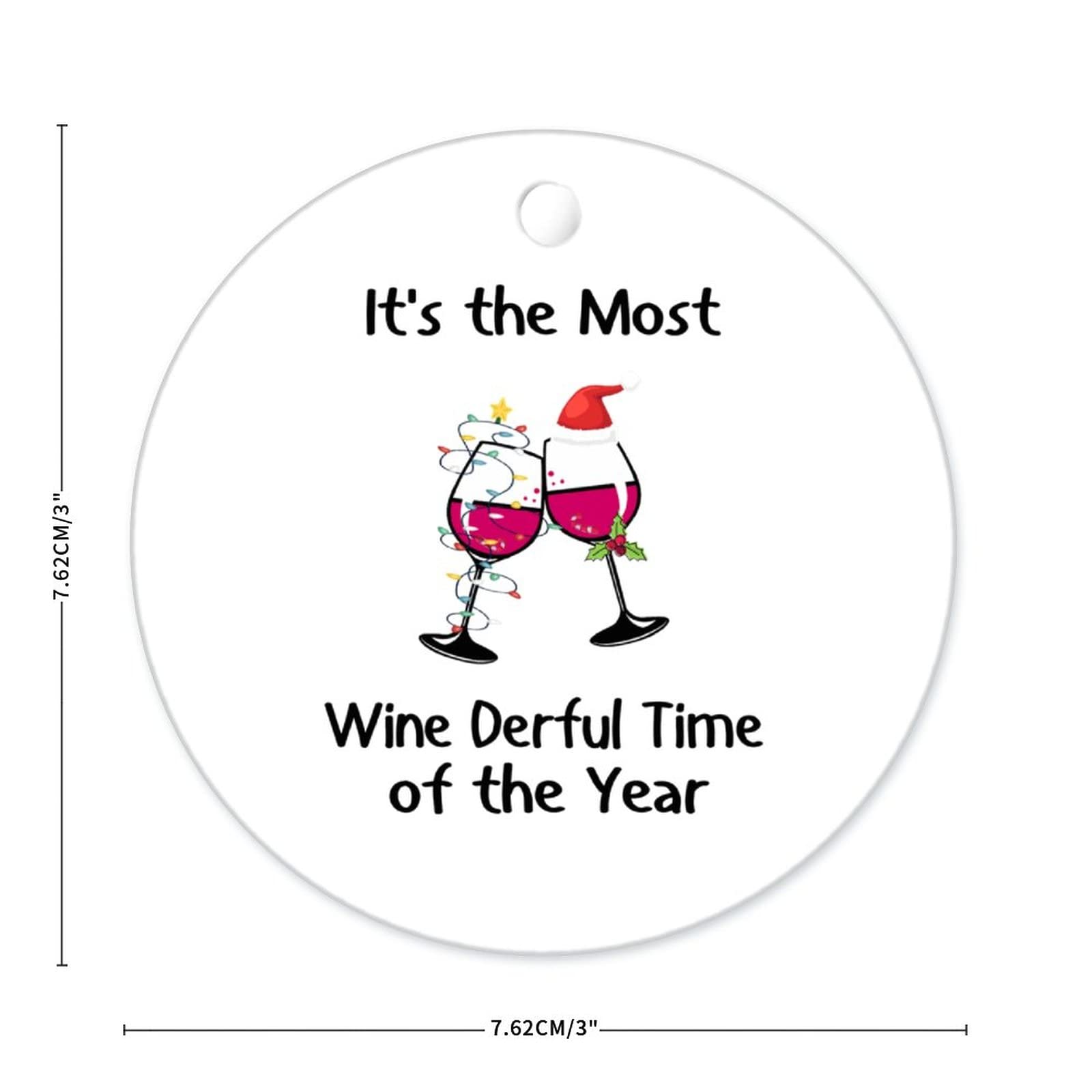 Funny Wine Lover Ceramic Christmas Ornaments - Unique Holiday Tree Decorations for Wine Enthusiasts - Perfect Gift for Christmas Parties & Wine Tasting Events