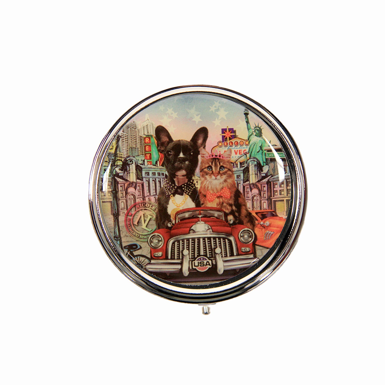 NL Signature Round Pill Case (Large) - Durable Travel Medicine Organizer for Daily Use at Home or On the Go