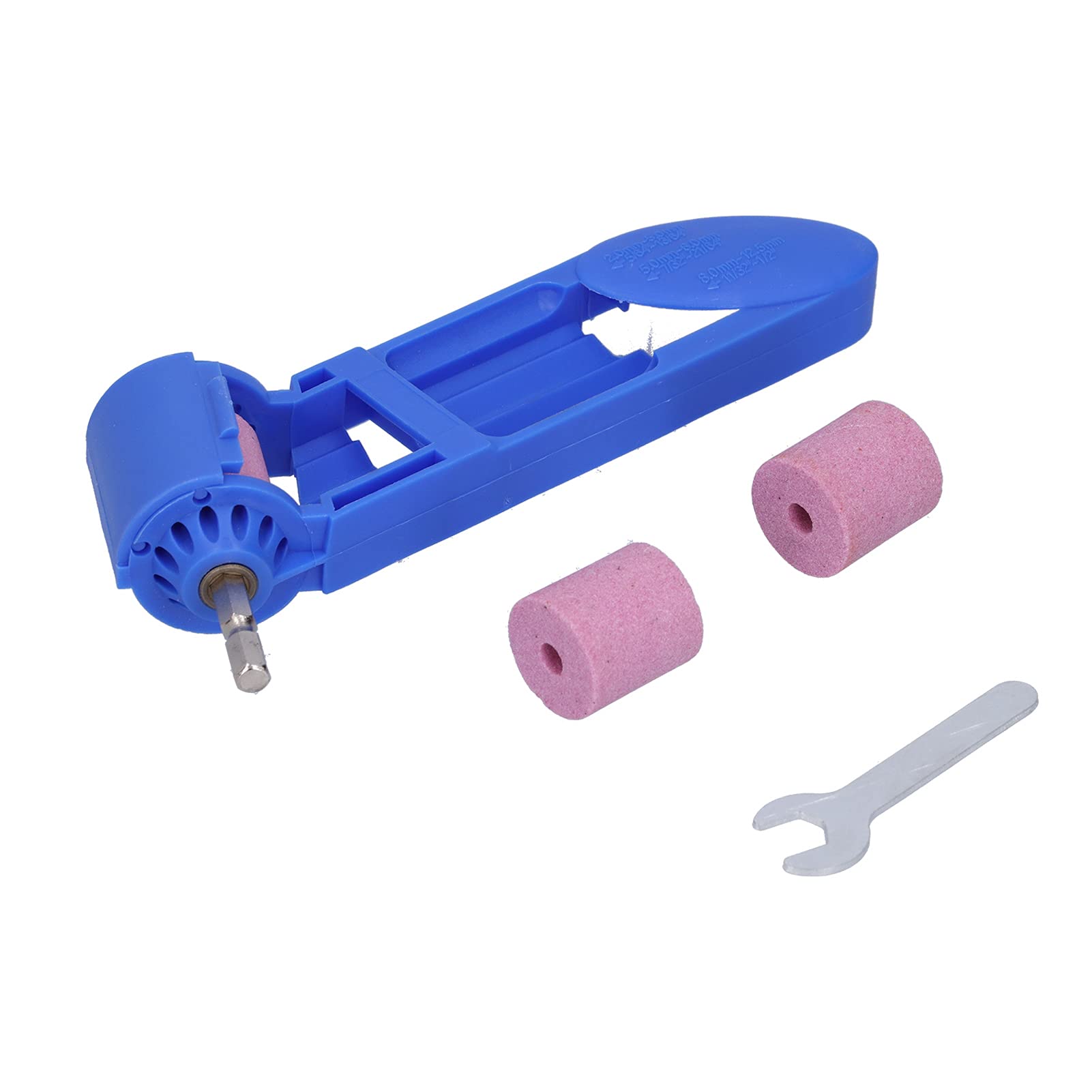 Pokerty9 Lightweight Drill Bit Sharpener - Strong & Durable Grinding Tool with Wrench for Sharpening Drill Bits - Perfect for Home DIY, Woodworking, and Metalworking Projects