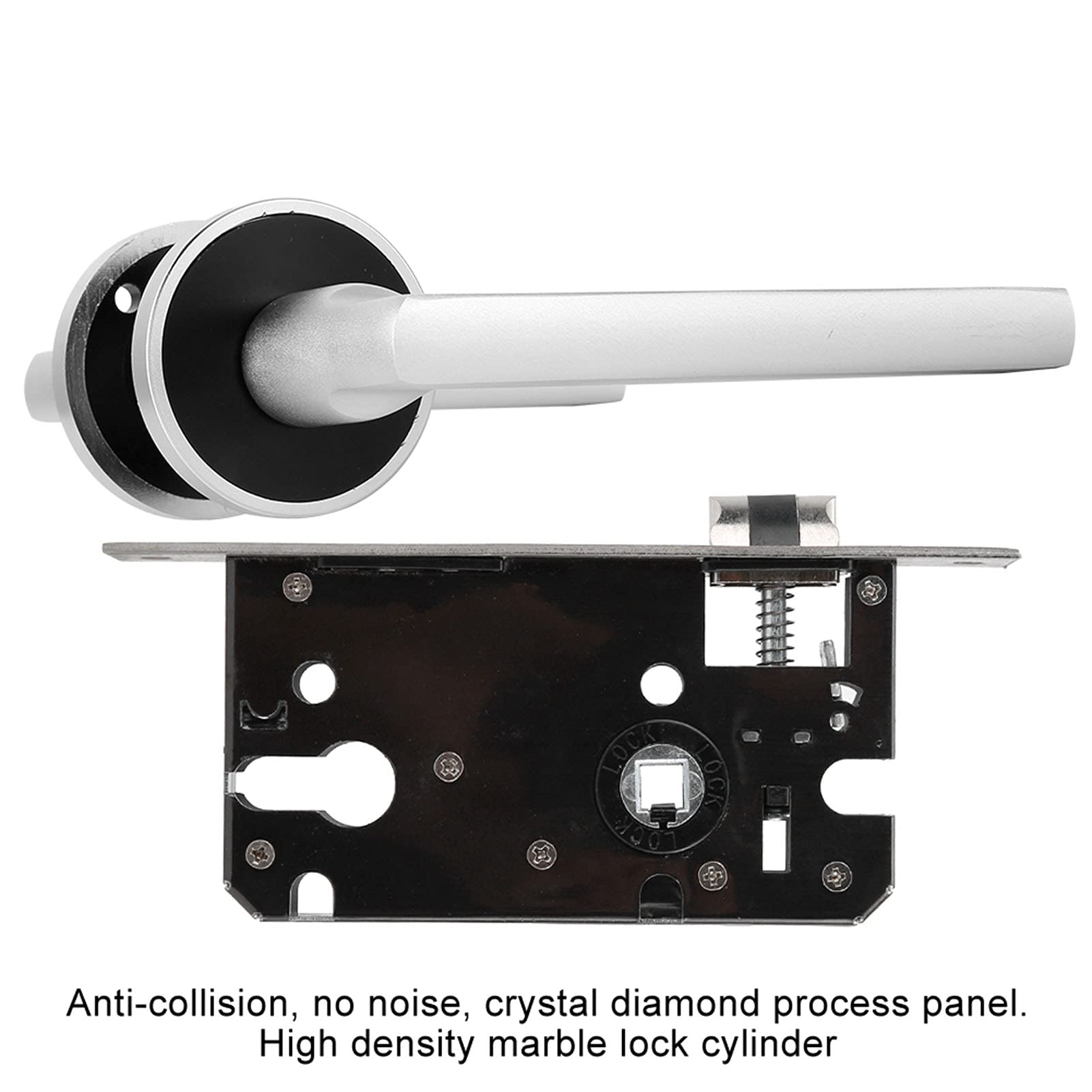 European Style Wooden Door Handle Lock - Space Aluminum Anti-Theft & Silent Door Lock for Bedroom & Bathroom - Perfect for Home Security & Privacy