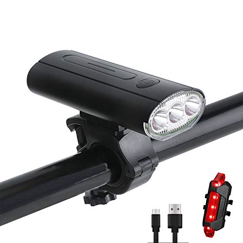 PROFORUS 2400 Lumen Rechargeable Bike Light Set - USB Waterproof LED Headlight & Taillight for Bicycle Safety | Perfect for Night Cycling, Commuting & Outdoor Adventures