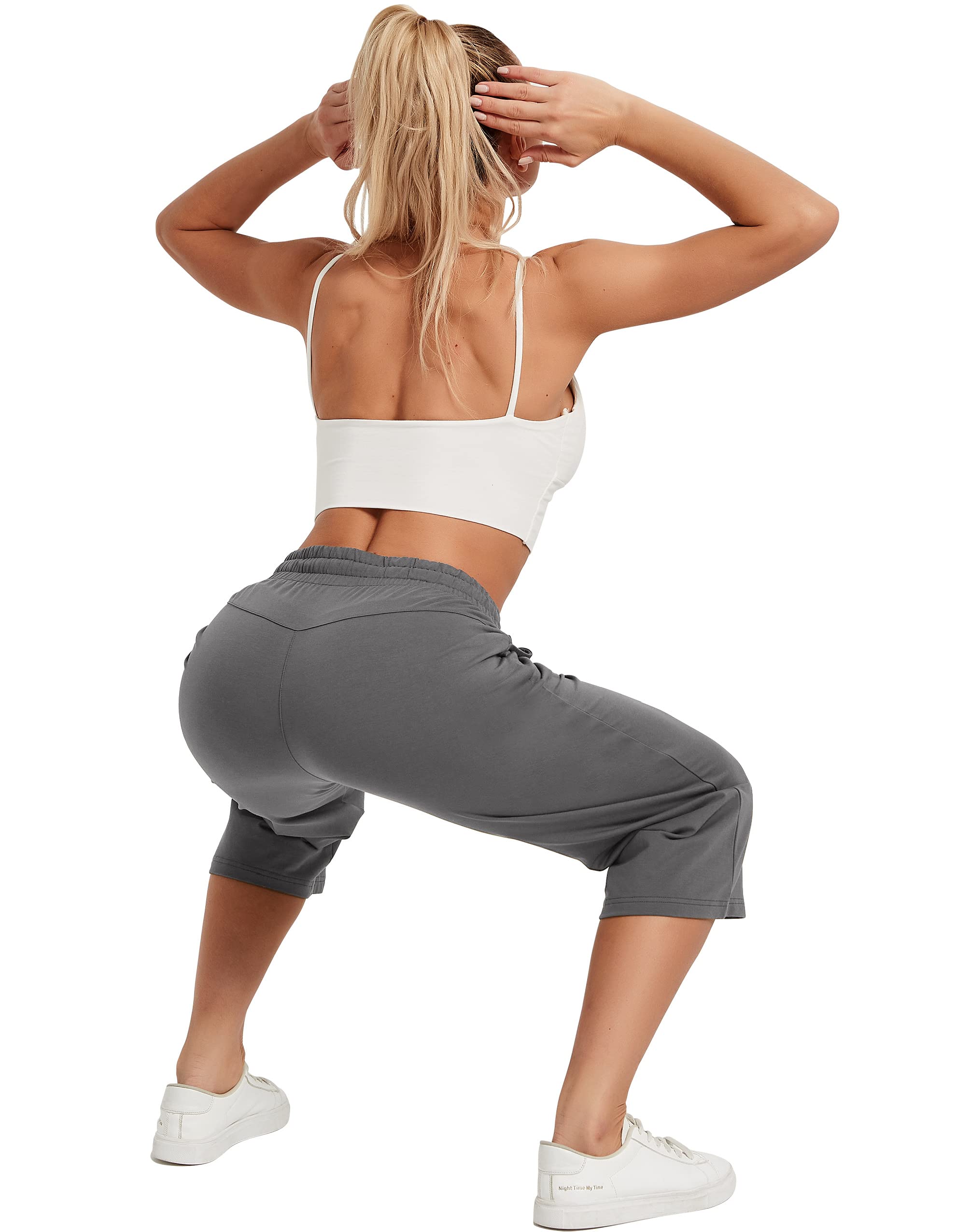 SPECIALMAGIC Women's Cotton Capri Pants - Wide Leg Yoga Pants, Lounge Pajama Pants & Athletic Sweatpants for Workout, Yoga & Casual Wear