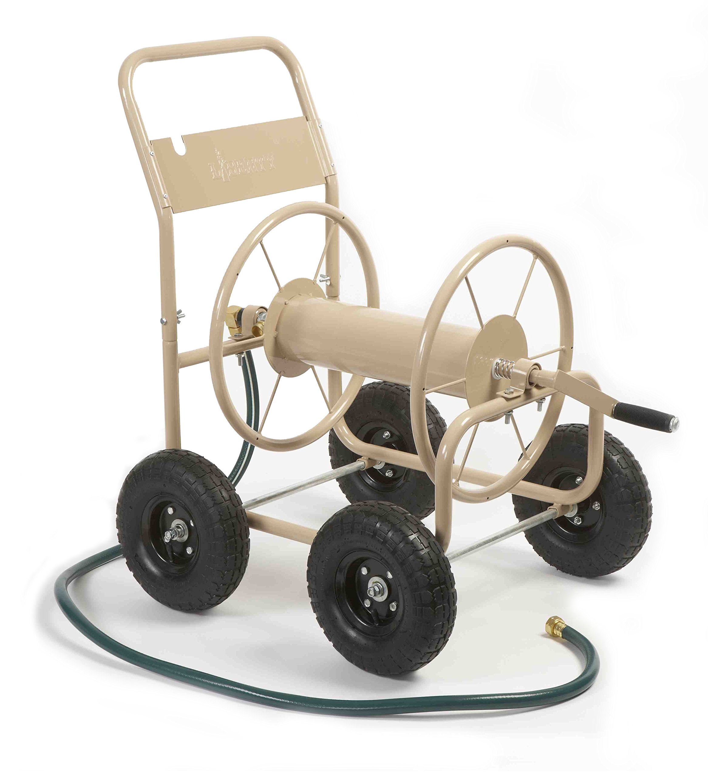 Liberty Garden 870-M1-2 Heavy Duty 4-Wheel Garden Hose Reel Cart with 300-Feet Capacity for 5/8-Inch Hose - Tan | Flexzilla 3-Piece Garden Hose Nozzle Kit (HFZGAK01) - Perfect for Lawn Care, Gardening & Outdoor Watering
