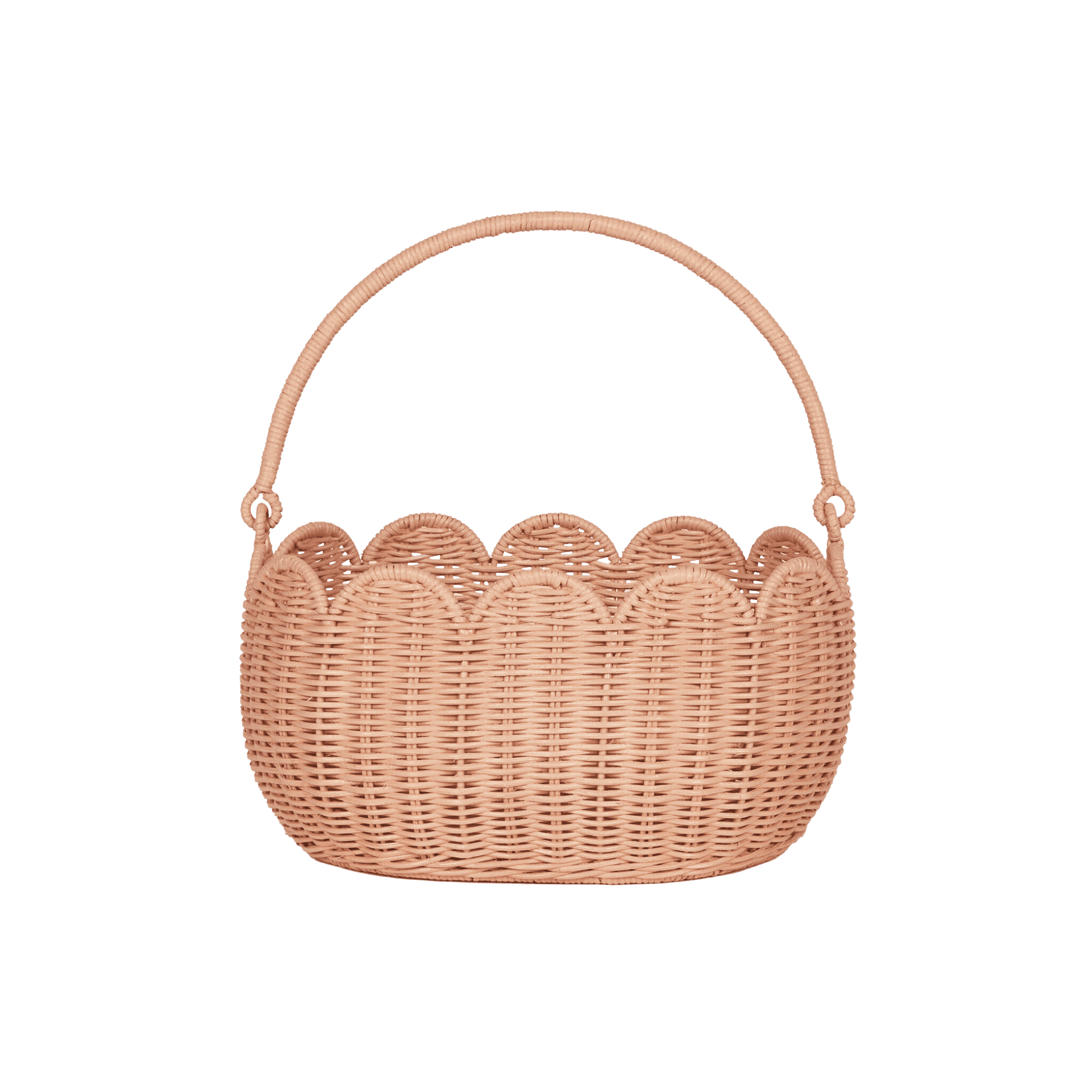 Elegant Petal Basket in Seashell Pink - Perfect for Home Decor, Wedding Centerpieces & Boho Chic Storage