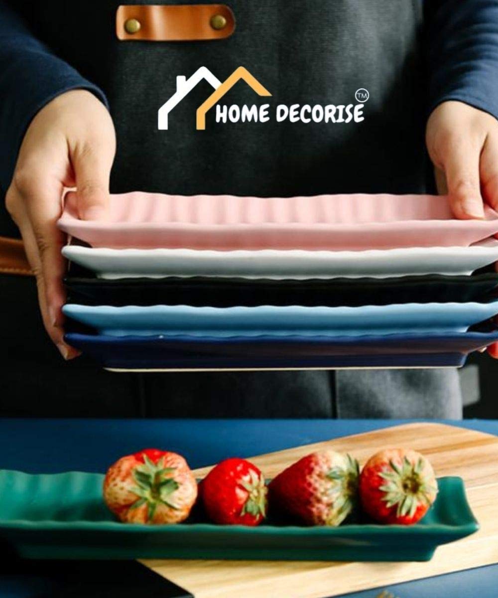 6-Piece Black Melamine Serving Platter Set for Snacks, Desserts & Parties - Matt Black