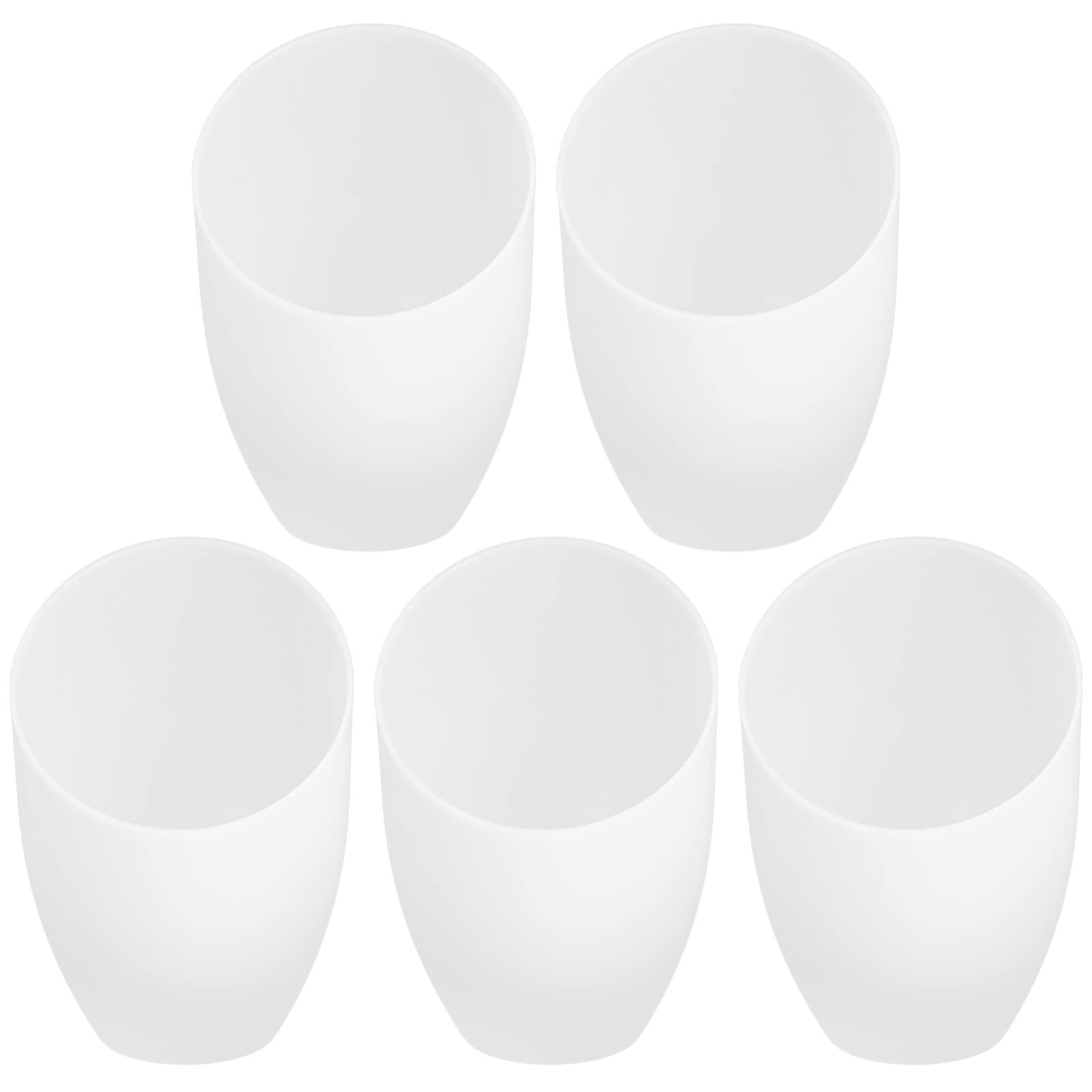 5-Pack Cabilock Horseshoe Lamp Shades - White Plastic Replacement Lampshades for Desk Lamps, Chandeliers & Pendant Lights - Durable Inclined Design for Home, Office & Restaurant Lighting Decor