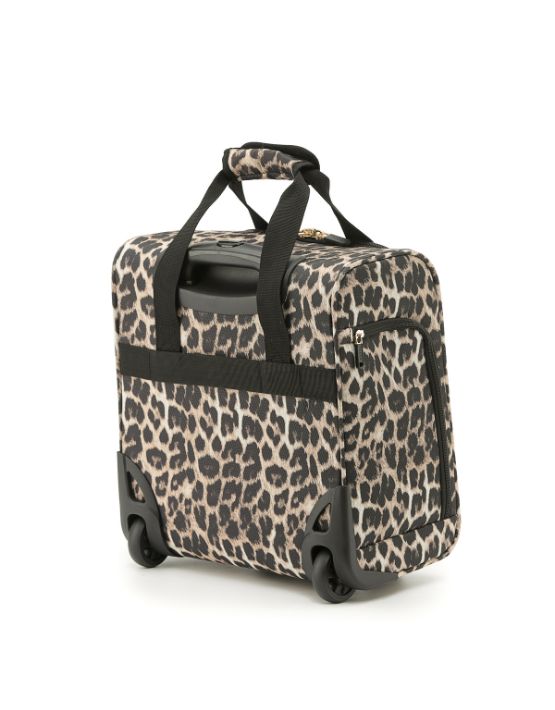 Tosca AIR5055 Underseat Trolley Carry-On Luggage Leopard Print - Perfect for Air Travel, Weekend Getaways & Business Trips