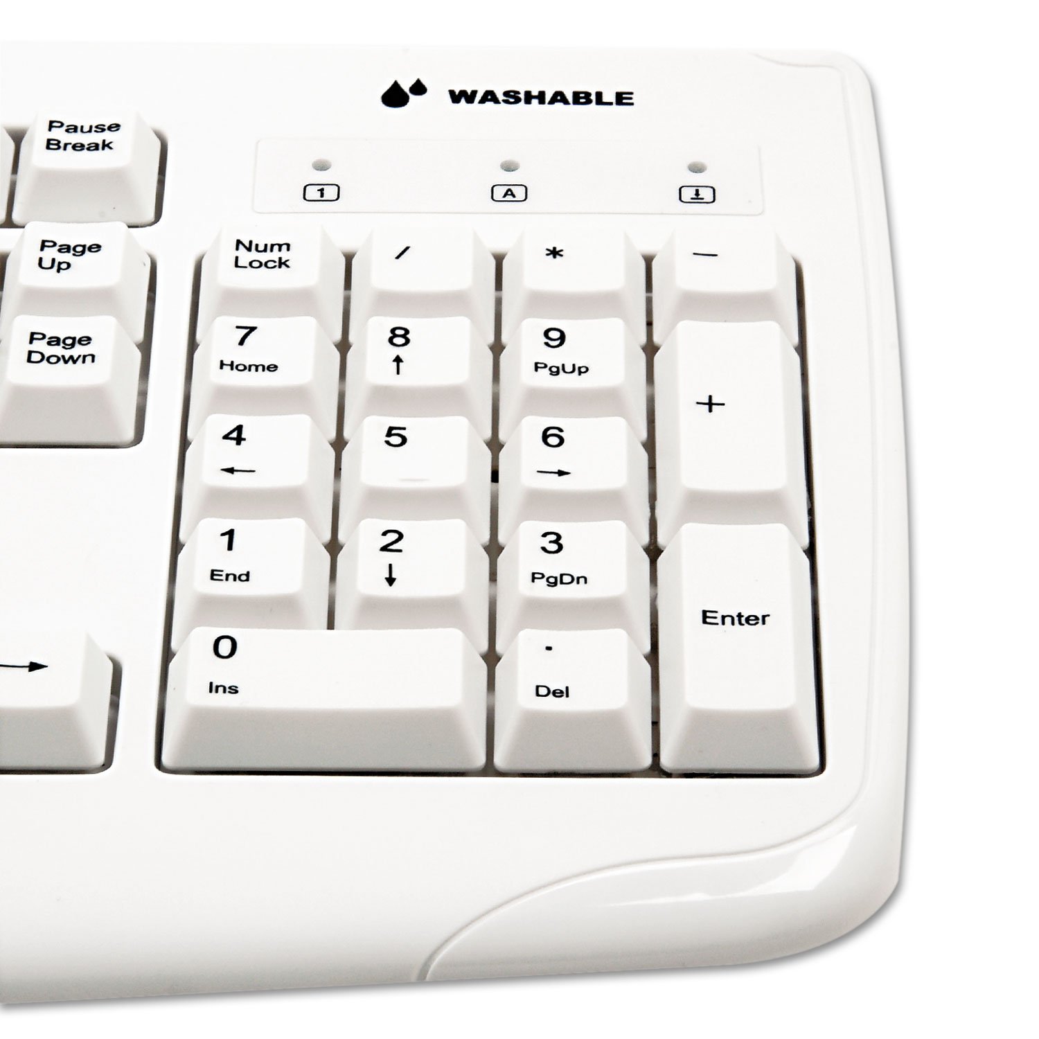 Kensington Pro Fit USB Washable Keyboard - Spill Resistant, Quiet Typing, Ergonomic Design for Office & Home Use (White, Model K64406US) | Perfect for Workstations, Gaming & Remote Work